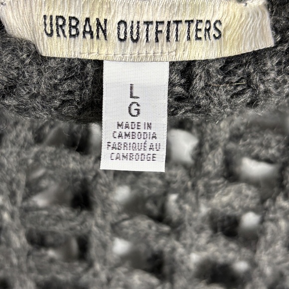 Urban Outfitters Womens Open Knit Pullover Sweater Long Sleeve Sz L Brown Boho - Picture 4 of 10